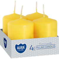 Świece pieńkowe walce BISPOL Aura sw40/60-010 (żółte) ~7h 4szt.