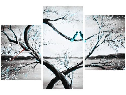 60CM 90 ZEGAR 3 ELEM W TURKUSOWYM ŚWIETLE KSIĘŻYCA ŚCIENNY na Arena.pl