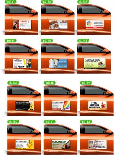 Magnes na samochód reklama magnetyczna 60x30 dużo wzorów MEBLE NA WYMIAR na Arena.pl