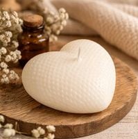 ŚWIECA SOJOWA SERCE 9.5X9X4.5 DEKORACYJNA BIAŁA NATURALNA OZDOBNA PREZENT