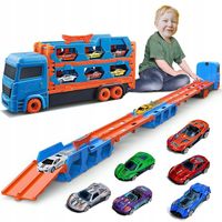 CIĘŻARÓWKA Z Samochodzikami LAWETA TIR RESORAKI 6 AUTA SAMOCHODZIKI PREZENT