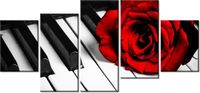 70CM 150CM OBRAZ 5 ELEM RÓŻA FORTEPIANIE ŚCIENNY