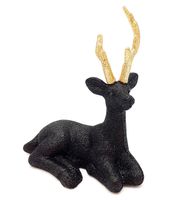 RENIFER BROKATOWY DEKORACJA NA STÓŁ JELONEK CZARNY