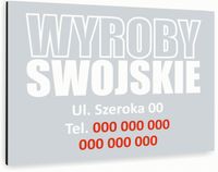 nadruk UV TABLICZKA reklamowa aluminiowa SWOJSKIE WĘDLINY dibond 40x30