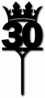 Topper na tort - cyfra 30 z koroną