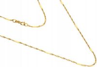 Złoty łańcuszek 585 SPLOT SINGAPUR Z BLASZKAMI 1g modny splot na prezent