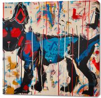 Obraz 100x100cm Miejski Pies