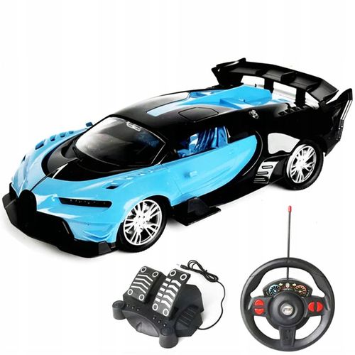 Samochód ZDALNIE STEROWANY RC AUTO KIEROWNICA PEDAŁY Niebieski na Arena.pl