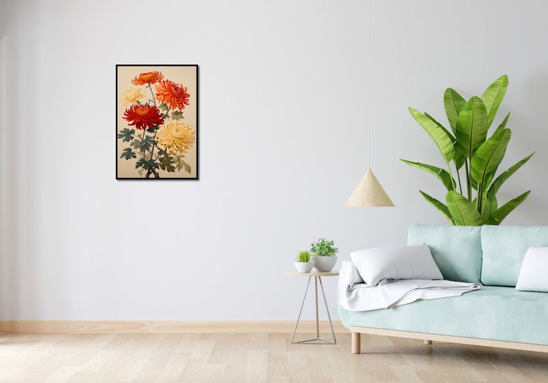 Plakat 50x70cm Tańczące Chryzantemy zdjęcie 4