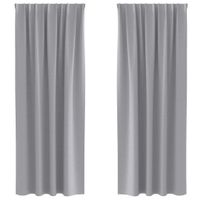 Zasłony z zasłonami 2 pcs Jasnoszary Poliester