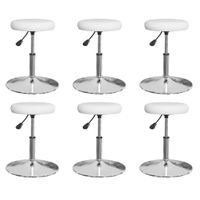 Krzesła stołowe, 6 szt., białe, sztuczna skóra