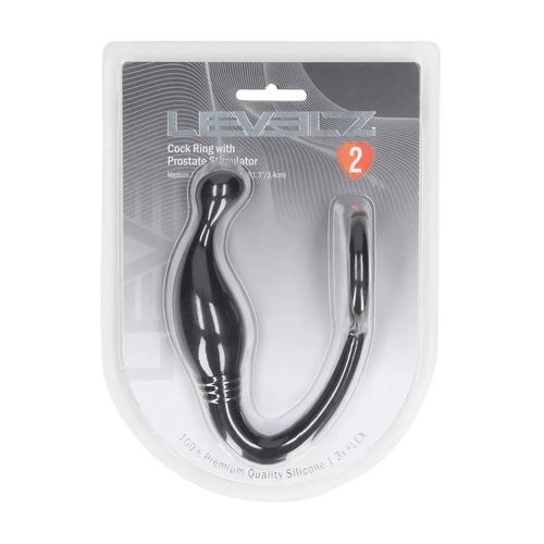 Silicone Cockring With Prostate Stimulator - M - Black na Arena.pl