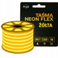 Taśma LED Neon LED Flex Jednostronny 230V 8W Żółta Wodoodporna Zewnętrzna