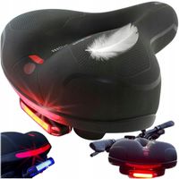 Siodełko ZLARO z lampką LED rowerowe, szerokość 214 mm
