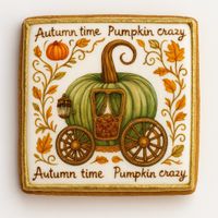CIASTKO LUKROWANE PUMPKIN CARRIAGE GREEN ROZ.L PION JESIEŃ RĘCZNIE ROBIONE