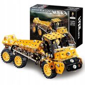 WÓZ FARMERSKI WOZIDŁO MODEL DO SKŁADANIA POJAZD ŻÓŁTY METALOWY 221 elementy