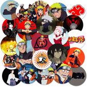 NAKLEJKI NA ZESZYT NALEPKA Z POSTACIAMI KÓŁKO ANIME NARUTO WZORY 23EL