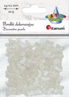 perełki dekoracyjne motylki białe perłowe 14x11 mm 20g titanum