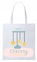 Torba Biała Eco Shopper Dla Niani Opiekunki Z Nadrukiem Ze Zdjęciem
