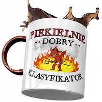 Kubek Bordowy Dla Klasyfikatora Piekielnie Dobry Z Nadrukiem Ze Zdjęciem