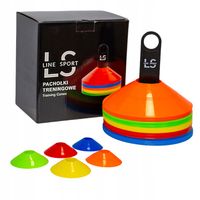 PACHOŁKI TRENINGOWE LINE SPORT STOŻKI TWORZYWO PVC STOJAK ZESTAW 50 SZTUK