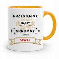 Dla Drwala Rębacza Kubek Żółty Prezent Na Urodziny Z Nadrukiem Ze Zdjęciem