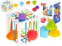 ELASTYCZNA KOSTKA SENSORYCZNA EDUKACYJNA MONTESSORI GUMKI SORTER KLOCKÓW