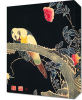 Obraz 30x40cm Parrot on the Branch, Jakuchu Japoński Vintage