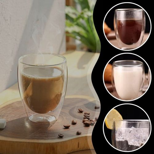 SZKLANKI DO KAWY ZESTAW SZKLANEK DO LATTE TERMICZNE 350ML KUBKI DO HERBATY na Arena.pl