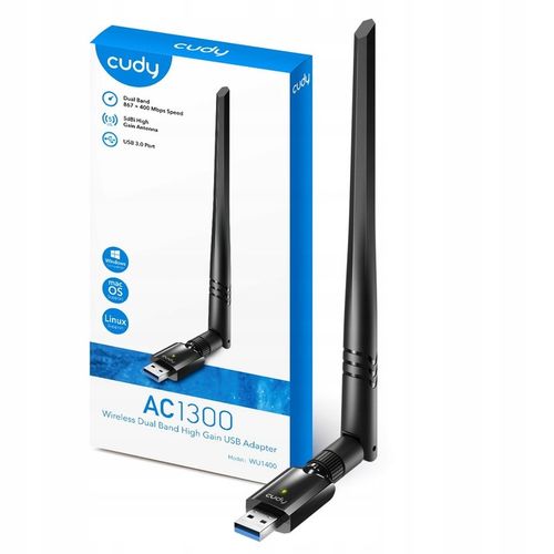 Karta Sieciowa zewnętrzna USB 3.0 Cudy Wu1400 adapter WiFi do laptopa 5 GHz na Arena.pl