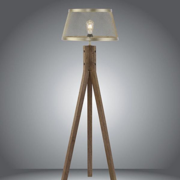 Lampa sypialniana Frederik 11424-60 drewniana z kloszem mosiądz zdjęcie 2