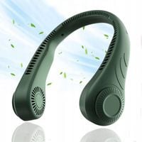 WIATRAK NA SZYJE USB WENTYLATOR PRZENOŚNY MINI WIATRAK ZIELONY1200MAH