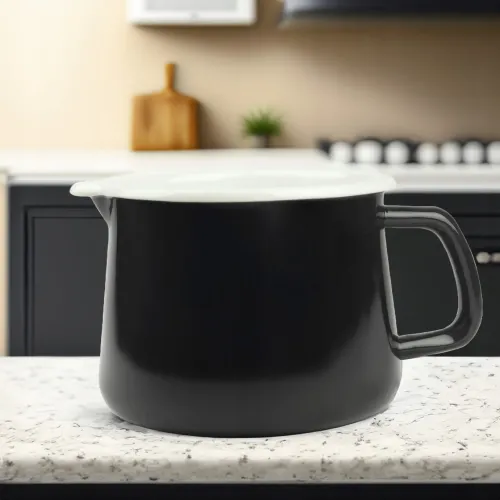 EMALIOWANY KUBEK Z WYLEWKĄ DZBANUSZEK NA KUCHENKĘ Z DZIÓBKIEM 1,7L CZARNY na Arena.pl