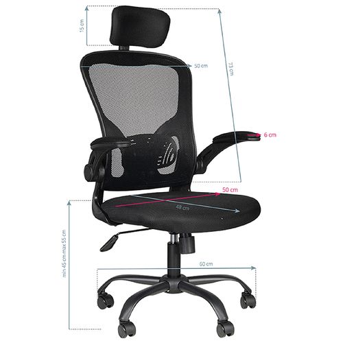 Fotel biurowy Max Comfort 73H czarny na Arena.pl