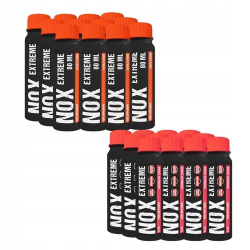 24 x nowmax NOX EXTREME 80 ML SZOT POMPA SIŁA ALANINA POBUDZENIE ORGANIZMU na Arena.pl