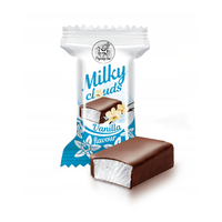 AIM CUKIERKI MILKY CLOUDS PIANKI O SMAKU WANILIOWYM W POLEWIE KAKAOWEJ 1KG