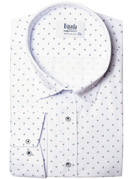 Espada duża koszula męska biała casual drobny wzorek duży rozmiar regular 5XL-51/52 zdjęcie 1