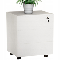 Kontenerek biurowy biały na kółkach z szufladami na kluczyk