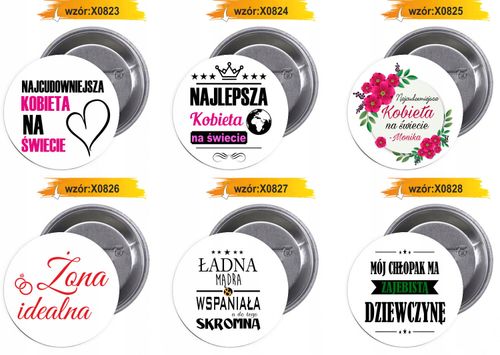 Przypinki buttony DZIEŃ KOBIET I LOVE YOU na Arena.pl