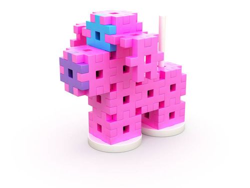 Klocki Meli Basic Constructor różowy Pink 200 szt. - mini wafle na Arena.pl