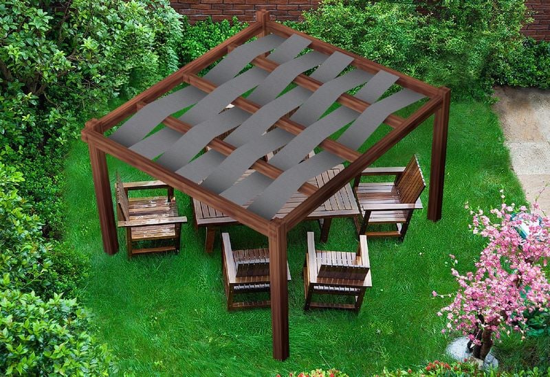 PASY ALTANOWY ŻAGIEL PRZECIWSŁONECZNY WODOSZCZELNY NA PERGOLĘ SZARY 0,7X5 zdjęcie 2