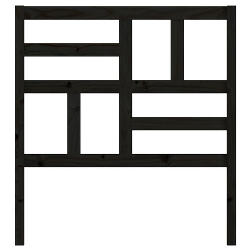 Wezgłowie łóżka, czarne, 81x4x104 cm, lite drewno sosnowe na Arena.pl