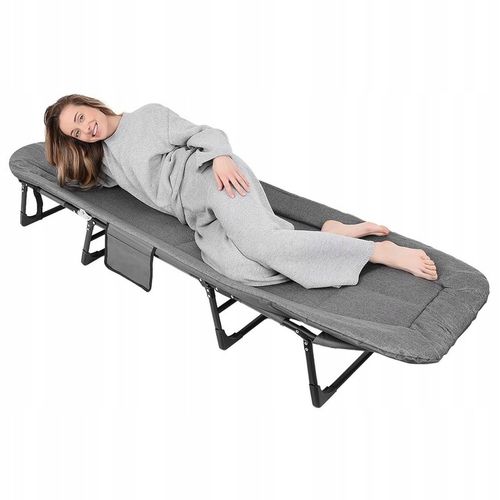 Leżak Solidne Składane Łóżko Turystyczne Kempingowe Regulowane Polowe 200cm na Arena.pl