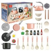 GARNKI DLA DZIECI ZESTAW KUCHENNY NACZYNIA XXL RYŻOWAR MISECZKI TALERZE RÓŻ