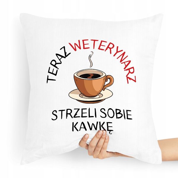 Poduszka Prezent Dla Weterynarza Strzeli Sobie Z Nadrukiem Ze Zdjęciem zdjęcie 1