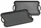 Płyta ŻELIWNA Grillowa na OGNISKO Grilla Patelnia Grill Dwustronna 42x25 cm