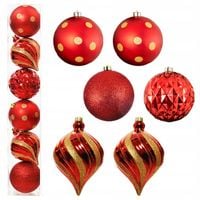 Duże Plastikowe Bombki Choinkowe 15 cm kpl. 6 szt Wzory Diamenty Nietłukące