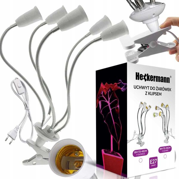 Uchwyt Do Żarówek Heckermann Bm-Td-50Cm Biały - 5 Głowice zdjęcie 1