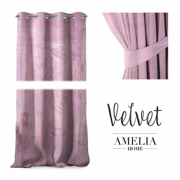 CURT/AH/VELVET/EYELETS/PINK/140X270/1PC zdjęcie 5