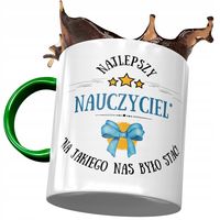 Kubek Zielony Dla Nauczyciela Najlepszy Nauczyciel Z Nadrukiem Ze Zdjęciem